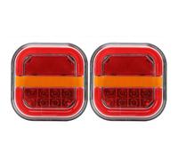 Hbbgdiy Feux arrière à LED, 2 pièces 12 et 24 V, Feux de gabarit de remorque en Plastique étanches et Brillants, Rouges, pour la Conduite, la Direction Le freinage