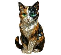 Hbbgdiy Figurine de Chat en Cristal en résine, Sculpture d'animal en Cristal étincelant pour la décoration de la Maison, du Salon, du Bureau, Objets Collection, Figurines d'exposition 'Animaux, orne
