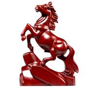 Hbbgdiy Figurine de Cheval en Bois Nouvel an Chinois 2026 Statue de Cheval du Zodiaque Rouge Feng Shui Sculpture Animale pour Attirer la Richesse, Bonne Chance, Bureau, Maison, Bureau, décoration