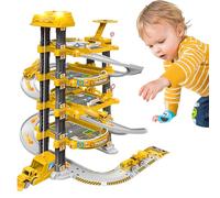 Hbbgdiy Garage de Voiture Jouet, Garage de stationnement pour Petites Voitures, Ensemble 78 pièces, 4 Niveaux, Assemblage Facile, Cadeaux interactifs et développement pour garçons