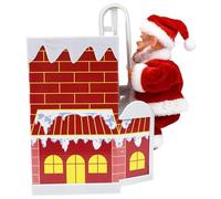 Hbbgdiy Jouet électrique de Père Noël grimpant à Piles avec Musique, échelle d'escalade du Père Noël pour Arbre de, décoration Vacances Amusante pour Enfants, Affichage la Maison et des fêtes