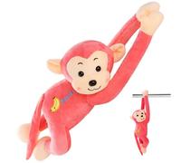 Hbbgdiy Jouet en Peluche Singe Suspendu de 21, 7 Pouces avec Bras Longs et Yeux boutonnés, Animal en Peluche Doux pour Rideau, Voiture, décoration de Maison et Chambre d'enfant