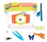 Hbbgdiy Kit Attrape-Insectes pour Enfants avec loupe, Pince à épiler, collecteur d'insectes, modèle et bandoulière, kit éducatif Papillon, Jouets d'extérieur pour Enfants