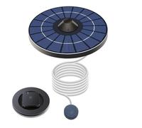 Hbbgdiy Kit d'aérateur d'étang à Bascule 2, 5 W réglable avec tuyaux 'air et Pierre à Bulles, aérateur Solaire extérieur pour étangs de Poisson Aquariums Fountains