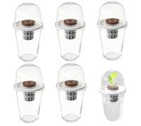Hbbgdiy Kit de système de Culture hydroponique, lot 5 gobelets hydroponiques en Plastique Transparent, kit démarrage Germination Plantes antidérapant pour la Propagation des semis Jardin