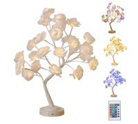 Hbbgdiy Lampe LED à roses 16 couleurs, lampe lumineuse en forme d'arbre à roses avec télécommande, de bureau florale romantique pour chambre coucher, mariage et décoration de la maison