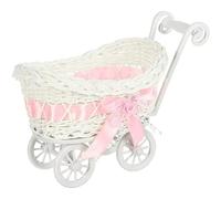 Hbbgdiy Landau en Osier, décoration Vintage, Panier à Bonbons en Plastique 24 x 14 x 17 cm, pour Cadeaux d'anniversaire, Poussette, décorations de Baby Shower, décorations de Table pour Baby Shower