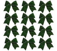 Hbbgdiy Les Arbres de Noël sont des arcs 12pcs 6x6in Velvets Multi-Usage Multi-Usage à bowkots pour Les Ornements d'arbre de Noël, l'artisanat Vacances, l'emballage, la Guirlande, Le Butin et la déco