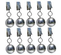 Hbbgdiy Lot de 10 Poids de Rideau en Acier Inoxydable, Poids Nappe Robustes avec Boule, Pinces lestées Coupe-Vent pour Rideaux intérieurs et extérieurs, Nappe, Drapeau, décoration Jardin, Terra
