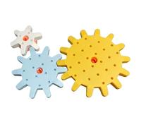 Hbbgdiy Lot de 3 pièces de Planche occupée, 3 Tailles Roues dentées, Accessoires Planche occupée pour Les Tout-Petits, Jouet éducatif d'apprentissage précoce pour Les Enfants d'âge préscolaire, dé