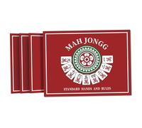Hbbgdiy Mahjong Cards 2025 Lot de 4 Cartes Officielles de la Ligue Nationale Mahjong Portables, inscriptibles, Guide règles claires pour Joueurs, Hommes et Femmes, Jeu Tournoi