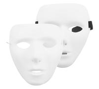 Hbbgdiy Masque d'halloween Blanc, 2 pièces, Masque intégral à Peindre avec Sangles, pour fête costumée, Homme et Femme