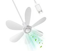 Hbbgdiy Mini ventilateur de plafond USB portable, ventilateur de tente suspendu silencieux, camping d'été compact pour tente, chambre à coucher, bureau ou utilisation refroidissement en voyage en ple