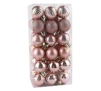 Hbbgdiy Ornements de balles de Noël 36pcs Baubles suspendues en Or Rose, décorations d'arbres Noël pour la fête, Les Vacances, Le Mariage et la Maison décor Saison