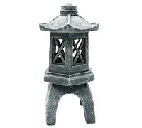 Hbbgdiy Pagoda Japonais Statue de Jardin 9.45 Pouces en résine Solaire Zen Lanterne décor extérieur pour Le Paysage de pelouse la Cour d'éclairage et Ornements Jardin