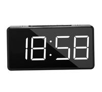 Hbbgdiy Petite Horloge numérique, Mini-Horloge numérique de 4x2 Pouces, USB ou LED alimentée à Batterie avec Un réglage Lumineux, Une Fonction de répétition synchronisation Black Clock pour l