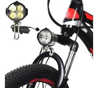 Hbbgdiy Phare Avant de vélo électrique en Plastique avec klaxon, 4 lumières et connecteur 3 Broches, éclairage Avant de vélo Lumineux, sûr et étanche pour l'extérieur