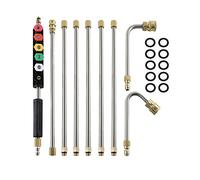 Hbbgdiy Pression Roundez-Vous Pièces 9pcs Outils de Nettoyage de gouttière kit 4000 psi Extension en Acier Inoxydable avec des coupleurs Rapides 1/4 Pouce pour la laveuse électrique et Le Jet s