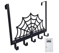 Hbbgdiy Salle de serviette web gothique sur le crochet de porte avec 5 crochets, robuste porte à la pour les chapeaux Clés sacs à main, Organisateur d'entrée domicile d'Halloween