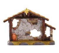 Hbbgdiy Scène de crèche de Noël en résine Vide Stable avec détails Vintage pour Exposition Vacances en intérieur et en extérieur, décoration Noël Religieuse pour la Maison et l'église