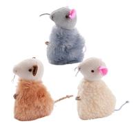 Hbbgdiy Souris à Herbe-aux-Chats, 3 pièces, Jouets interactifs en Peluche Douce, Rechargeables, pour la Dentition des Chatons, Les Jeux et l'exercice en intérieur