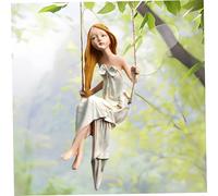 Hbbgdiy Statue de balançoire de Jardin féerique 8 Pouces en résine, Figurine d'ange Suspendue du Pays des fées avec Ornement décoratif Fantastique pour la Maison, Le Jardin, la terrasse ou Le Bureau