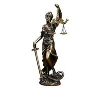 Hbbgdiy Statue de Lady Justice réaliste Aveugle Lady Justice Tenant Une épée et Une échelle décorative en résine pour Cabinet d'avocats, Bureau, étagère.