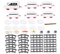 Hbbgdiy Train à sushis Rotatif avec Tapis Roulant, Table de Service pour dîner, Plateau de Service à Piles, Table fête, d'exposition, Plateau pivotant
