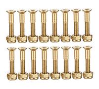 Hbbgdiy Vis de Skateboard Set de matériel Longboard Skate Bridge Nail Truck Vis pour Remplacement Gold 25 mm 16pcs Planche à roulet