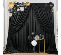 HBBMAGIC 6M × 3m Mariage fête Fond Noir Rideau, Pas de Plis Doux Photo Mur Anniversaire bébé Douche baptême Rideau de Fond