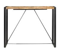 HBBMGYD Table de Bar 140x70x110 cm Bois de Manguier Massif | Pieds en acier solides, style industriel rétro, grains de bois uniques, assemblage facile, cuisine ou salle à manger