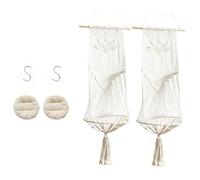 HBBursts Balançoire for Chat, Paniers for Animaux en Corde De Coton Tressée, Hamac Décoratif Macramé avec Lit d'escalade, Rangement for Chats D'intérieur, Perchoir Fenêtre(D,2pack)