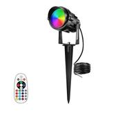 HBBursts Éclairage d'extérieur RVB for jardin, spot 6 W à changement de couleur avec télécommande, projecteur LED 12 V étanche for décoration de pelouse(1pack)