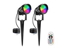 HBBursts Lampe LED De Paysage À Télécommande Sans Fil, 16 Couleurs Changeantes, Étanche IP65, Éclairage Mural RVB For Patio, Allée, Cour, Vacances(2pack)