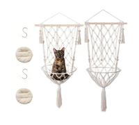 HBBursts Lot De 2 Suspensions for Plantes en Macramé avec Crochet, Pot Non Inclus, Hamac for Chat Tissé À La Main Pompons for Décoration Chambre(B,2pack)