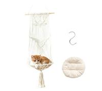 HBBursts Lot De 2 Suspensions for Plantes en Macramé avec Crochet, Pot Non Inclus, Hamac for Chat Tissé À La Main Pompons for Décoration Chambre(D,1PACK)