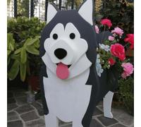 HBBursts Pot Fleurs Mignon Forme Chien, Décoration À Faire Soi-même, For Les Amoureux Des Animaux, Rangement Intérieur/extérieur Forme Animal (Westie, Collie, Carlin, Samoan)(Arras dog,13x9in)