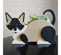 HBBursts Pot Plante Chat, Jardinière Fleurs D'animaux Drôles Avec Drainage For La Décoration Jardin, Cadeau Vacances For Les Amoureux Des Animaux Compagnie, Intérieur Extérieur(Siamese,M)
