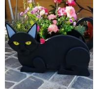 HBBursts Pot Plante Chat, Jardinière Fleurs D'animaux Drôles Avec Drainage For La Décoration Jardin, Cadeau Vacances For Les Amoureux Des Animaux Compagnie, Intérieur Extérieur(Black Cat,L)