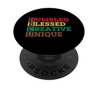 HBCU Humbled Blessed Creative Unique - African Pride PopSockets PopGrip Adhésif
