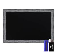 HBCY Creations Tableau noir mural magnétique - Tableau noir rustique extra large avec cadre en bois et surface d'écriture non poreuse pour la maison, les entreprises ou les événements - 61 x 91 cm
