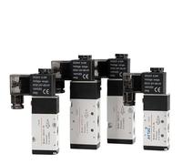 HBDCRJGE Électrovanne électrique pneumatique 4v210-08, Commande directionnelle, vanne magnétique d'air 12V 24V 220V 4v210(4V210-08 DC12V,with 6mm Fittings)