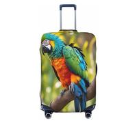 HBDVHZ Fantastique housse de bagage à plumes de perroquet, accessoires de voyage légers et tendance, Noir , S