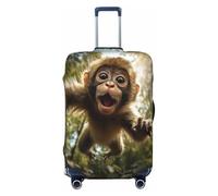HBDVHZ Housse de bagage à imprimé singe, accessoires de voyage tendance et légers, Noir , L