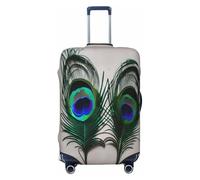 HBDVHZ Housse de bagage à motif plumes de paon, accessoires de voyage légers et tendance, Noir , S
