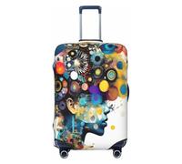 HBDVHZ Housse de bagage avec intelligence artificielle, motif cerveau, accessoires de voyage légers et tendance, Noir , XL