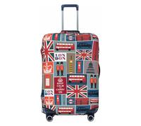HBDVHZ Housse de bagage imprimée des symboles de l'Angleterre, accessoires de voyage légers et tendance, Noir , XL