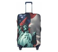 HBDVHZ Housse de bagage imprimée drapeau Statue de la Liberté, accessoires de voyage légers et tendance, Noir , L