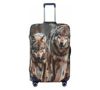 HBDVHZ Housse de bagage imprimée loups, accessoires de voyage tendance et légers, Noir , M