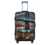 HBDVHZ New York Manhattan Bridge Night Print Housse de bagage tendance et légère Accessoires de voyage, Noir , XL